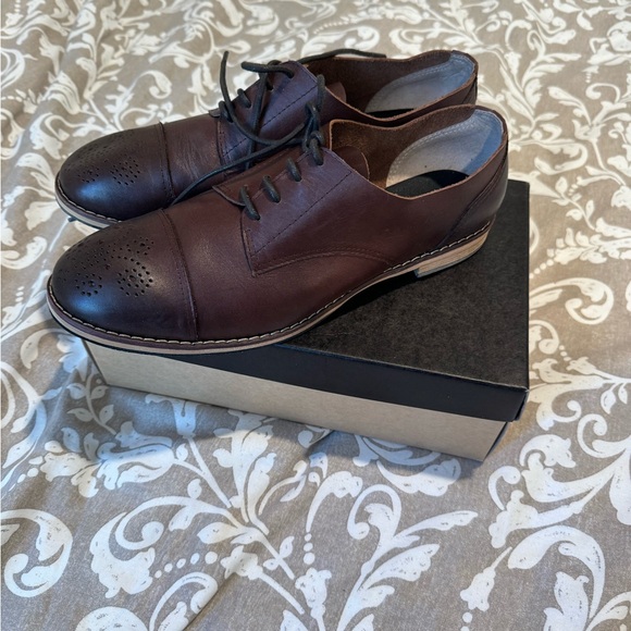 All Black Wing Tip Oxford Shoe Brown New Never Worn Size 41 (size 10) Handmade - Picture 6 of 6